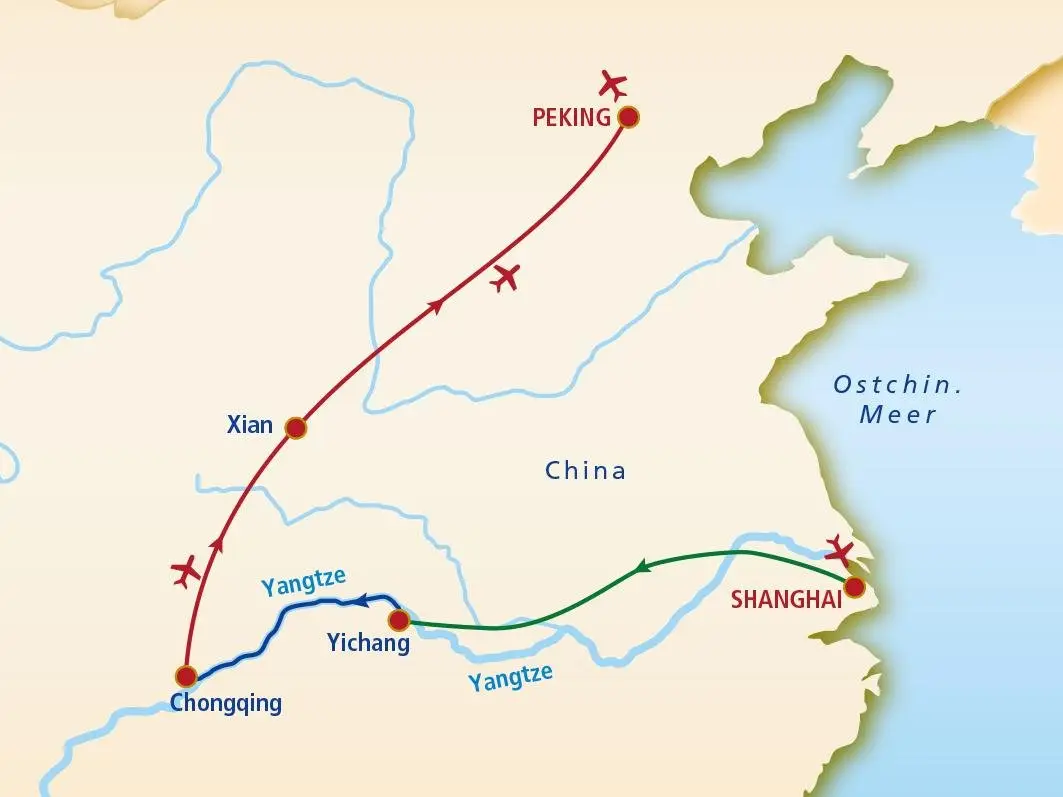 China Erlebnisreise mit Yangtze Kreuzfahrt