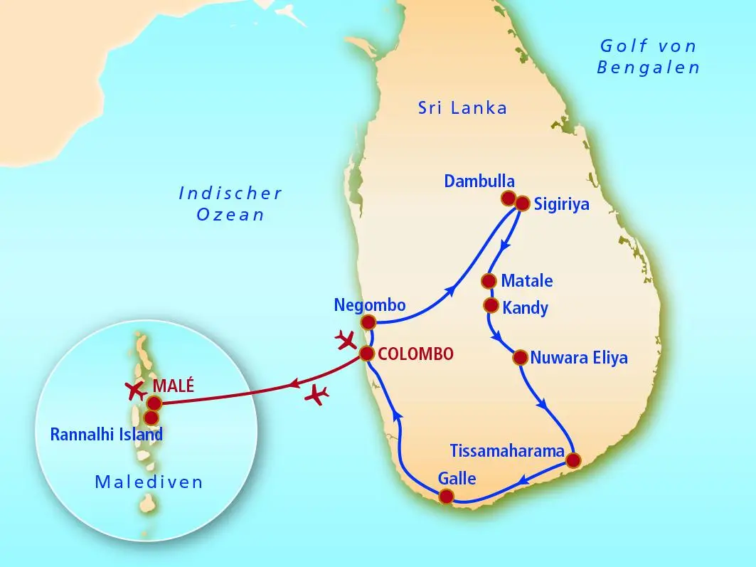 Sri Lanka Malediven Gruppenrundreise